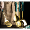 NANCY'S HEAVY GOLDEN SERVING SPOON SET (6PIECES)