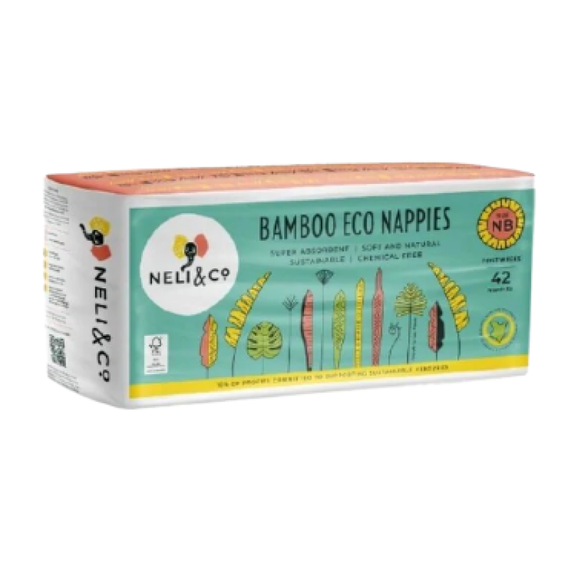 NELI & CO BAMBOO ECO NAPPIES NEWBORN 42'S