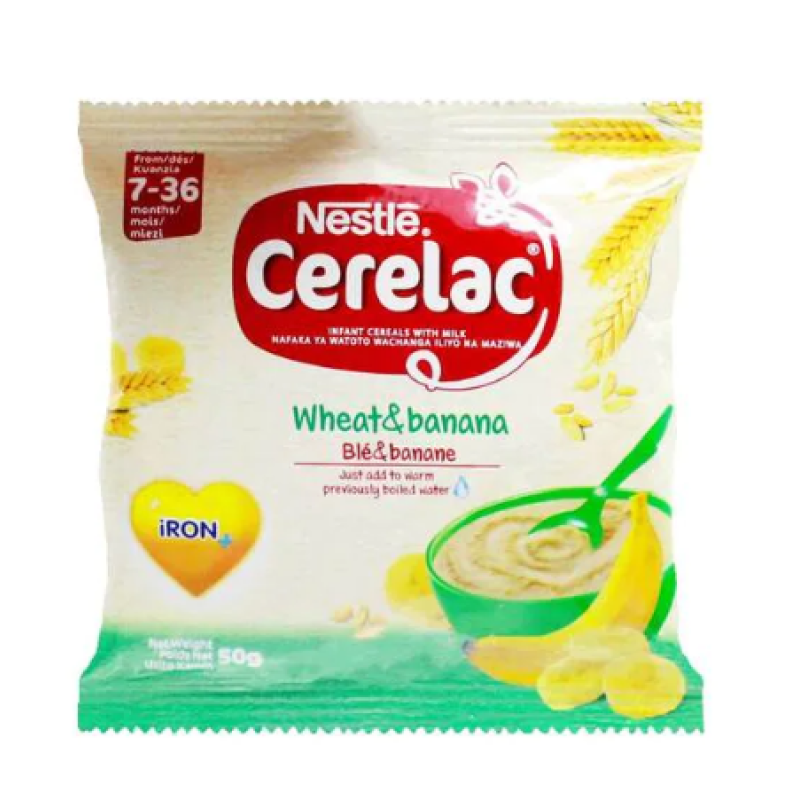 NESTLE CERELAC INFANT CEREALS WITH MILK WHEAT & BANANA SACHET 50G