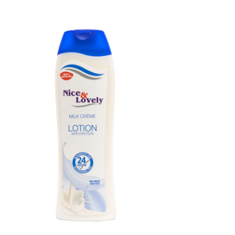 NICE AND LOVELY MILK LOTION WITH HYDROUS PROTEIN MOISTURE LOCK AND SUNSCREEN   600ml 