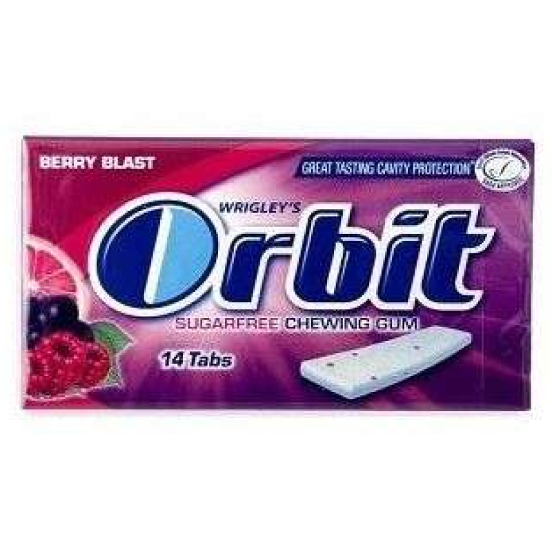 ORBIT BERRY BLAST SUGAR FREE GUM 14.5 G 14 PIECES