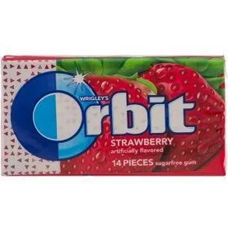 ORBIT STRAWBERRY SUGAR FREE GUM  14.5G 14 PIECES