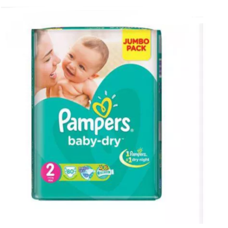 PAMPERS SIZE 2 BABY DRY DIAPERS MINI 3-8Kgs 62'S