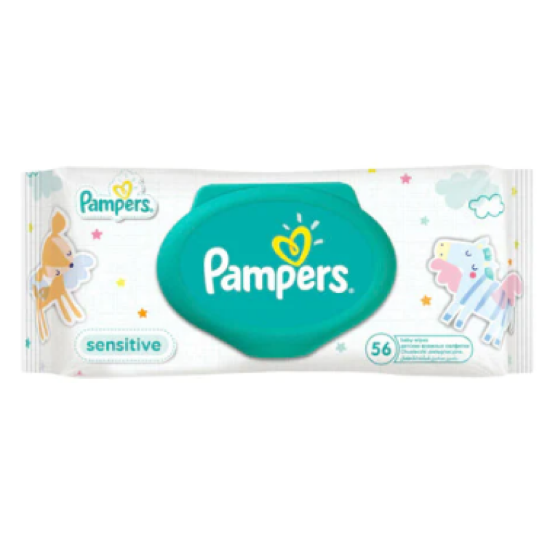 PAMPERS BABY WIPES SENSITIVE 56PCS