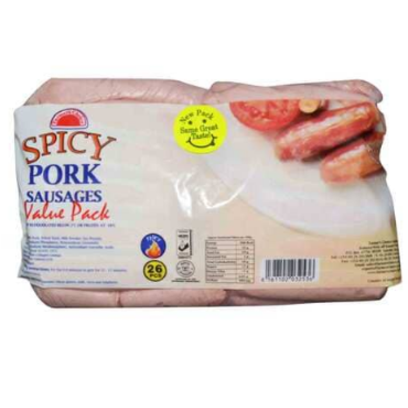 FARMERS CHOICE SPICY PORK SAUSAGES VALUE PACK 1KG