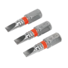 SEALEY POWER TOOL BIT SLOTTED COLOUR-CODED PACK OF  3