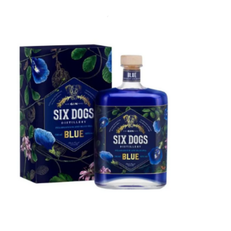 SIX DOGS BLUE GIN  750ml