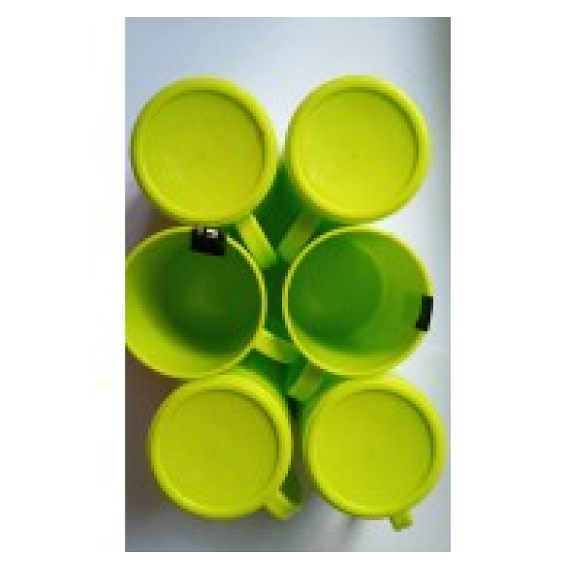 STALLION LIME GREEN PLASTIC MUGS 6 PIECES NO. 1009