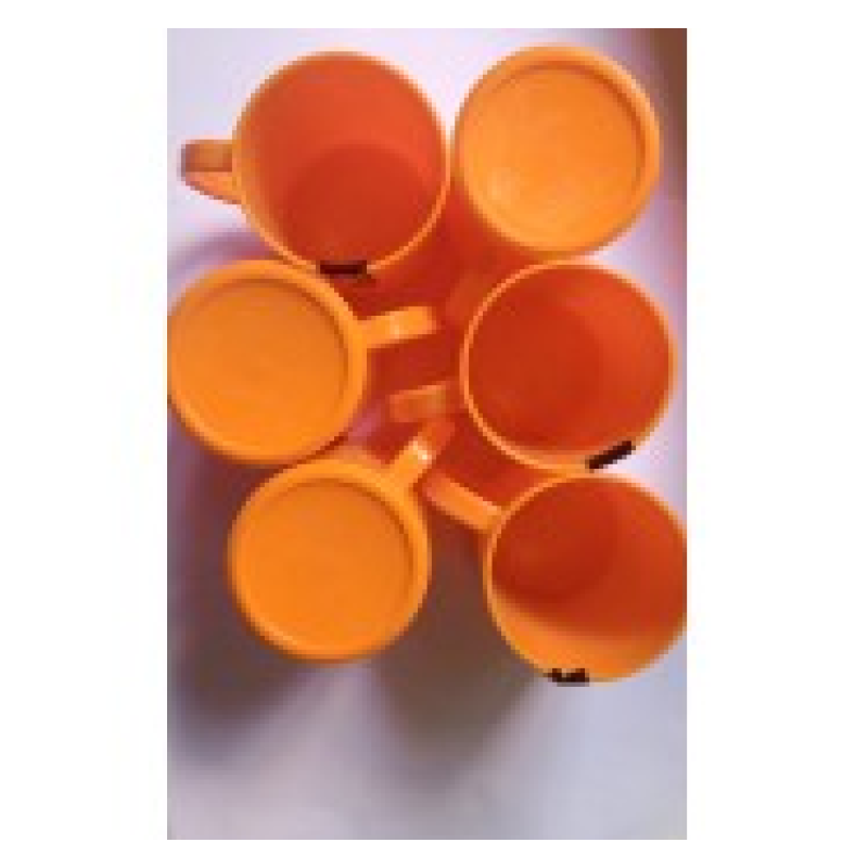 STALLION ORANGE PLASTIC MUGS 6 PIECES NO. 1009