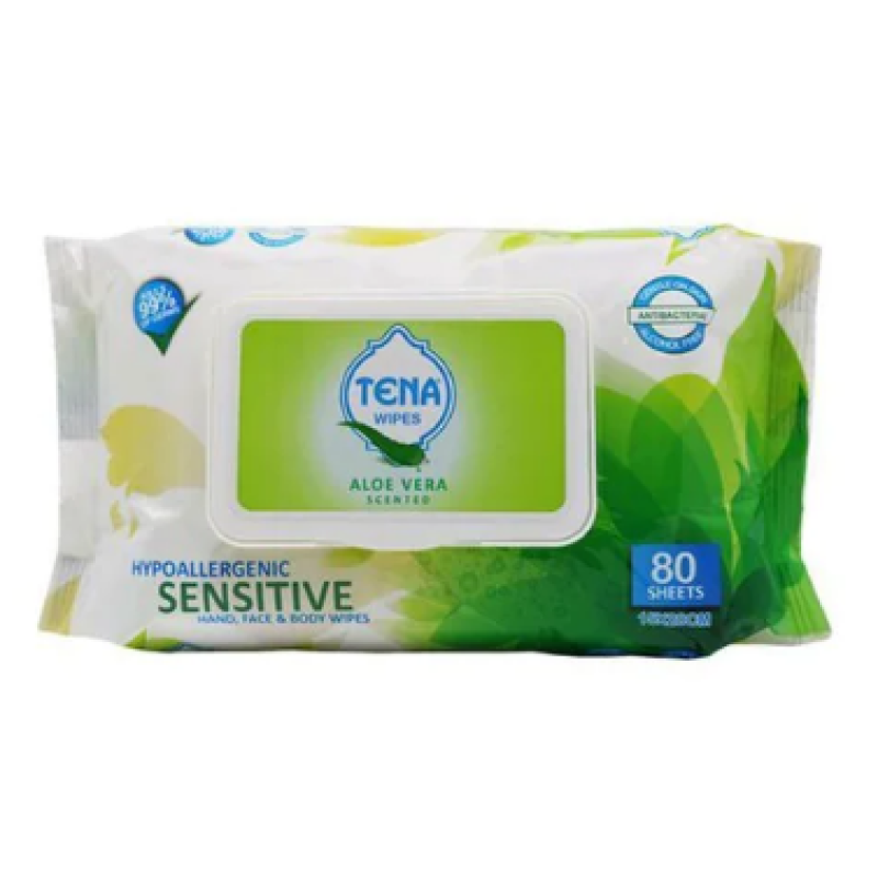 TENA ALOE VERA WIPES FLIP TOP PACK 72'S