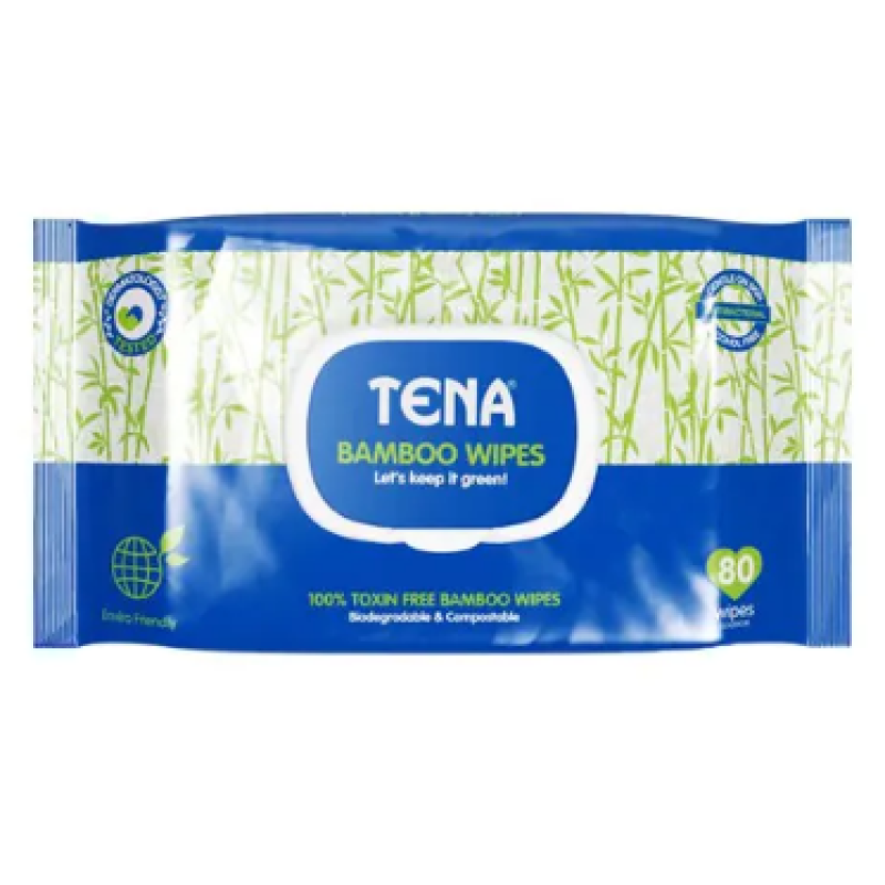 TENA WET BAMBOO WIPES 80'S