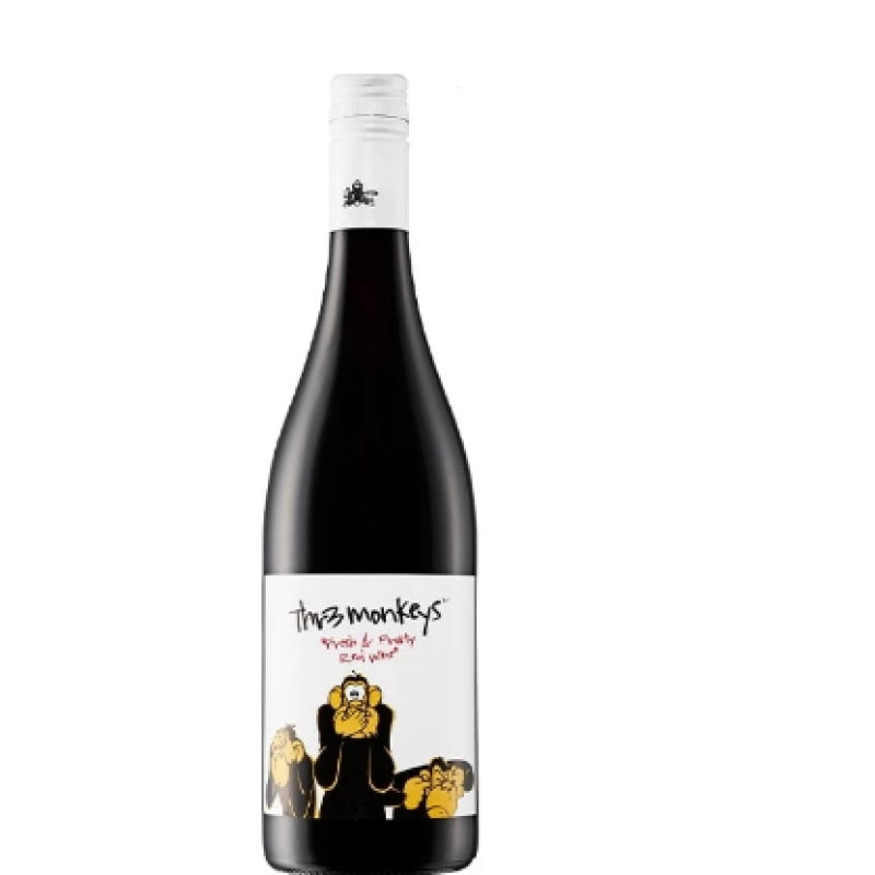 THREE MONKEYS FRESH AND FRUITY RED WINE  750Ml 