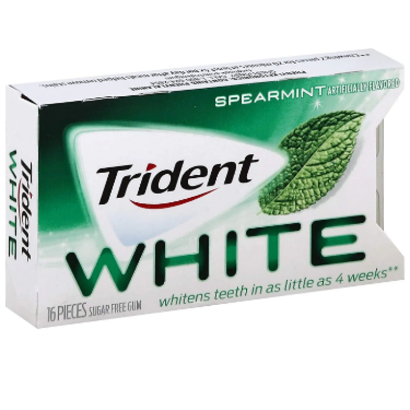 TRIDENT WHITE SPEARMINT GUMS 14.5G 