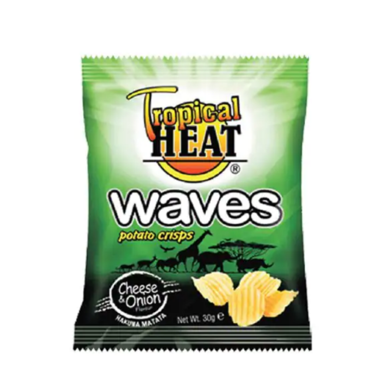 TROPICAL HEAT CRISPS WAVES  CHEESE AND ONION 30G