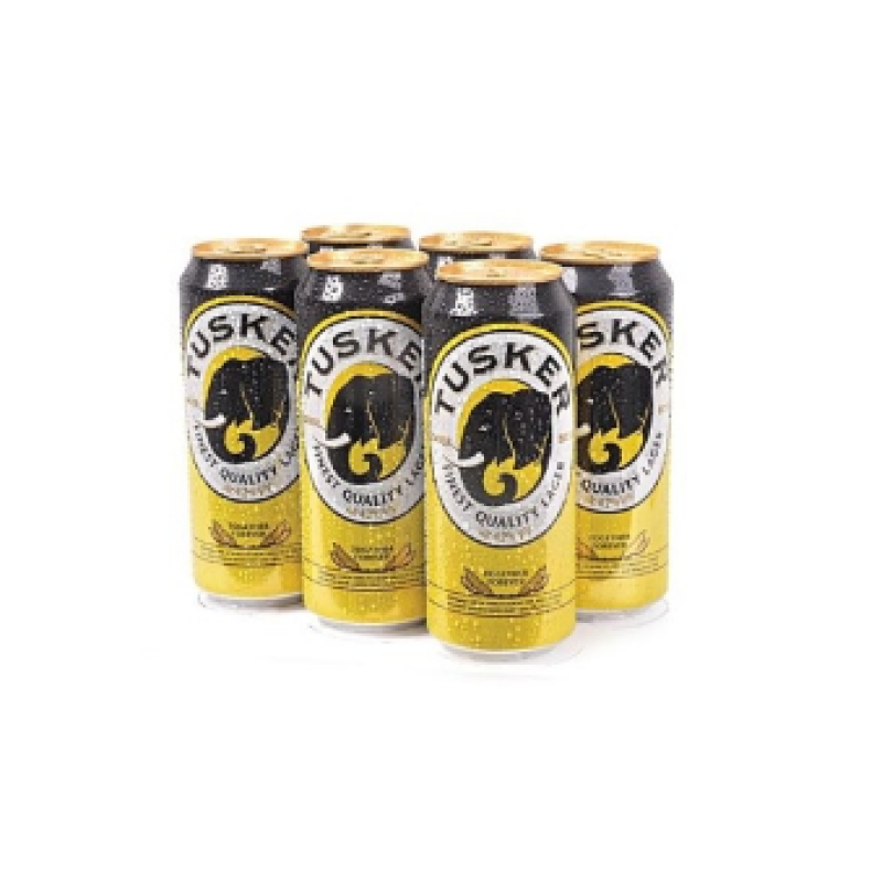 TUSKER LAGER BEER CANS 6x500ML 