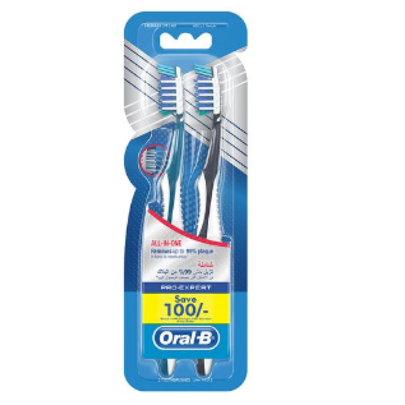 ORAL B PRO-EXPERT ALL IN ONE VALUE PACK TOOTHBRUSH 2PC