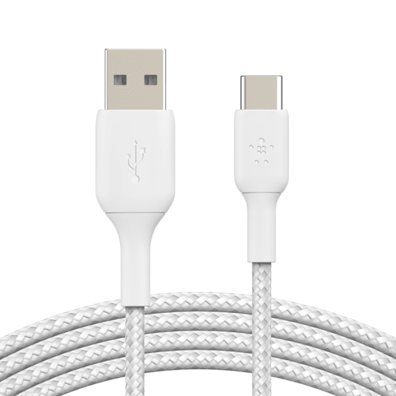 BELKIN BOOST CHARGE™ USB-A TO USB-C CABLE_BRAIDED, 2M, WHITE CAB002BT2MWH