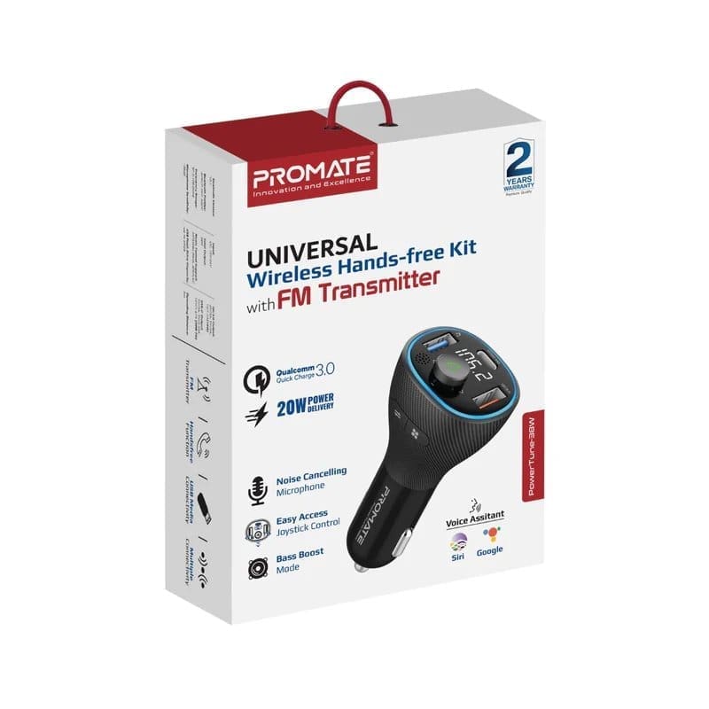 Promate BT Kit with FM Transmitter & Calls USB 3.0 POWERTUNE-38W Promate BT Kit with FM Transmitter & Calls USB 3.0 POWERTUNE-38W