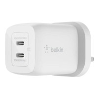 BELKIN DUAL 65W USB-C PD GAN, 65W SINGLE PORT USE, PD 45W, PD 20W DUAL PORT USE WCH013MYWH