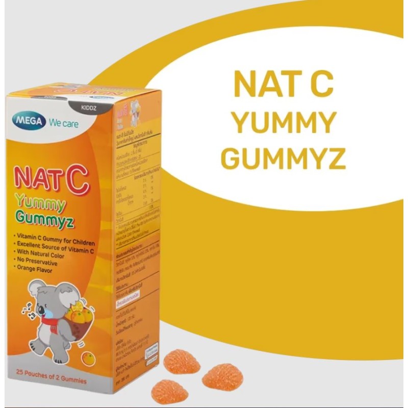 Mega Kiddz Nat C Vitamin C 30mg 50 Gummies