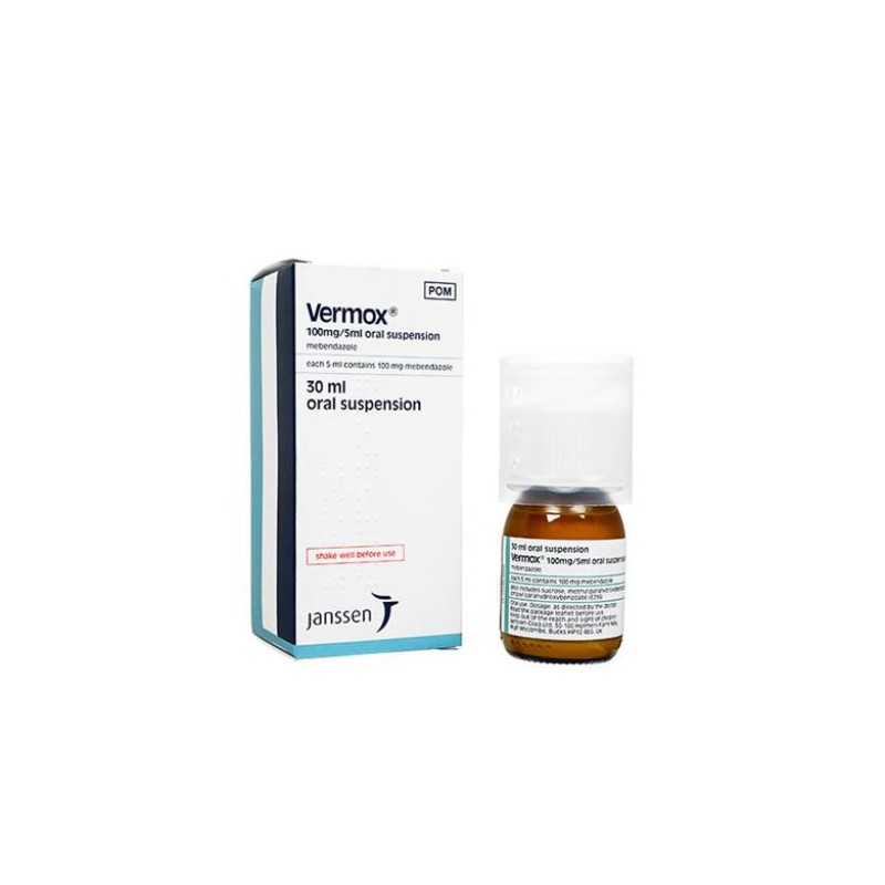 Vermox 100mg/5ml Oral Suspension 30ml Bottle