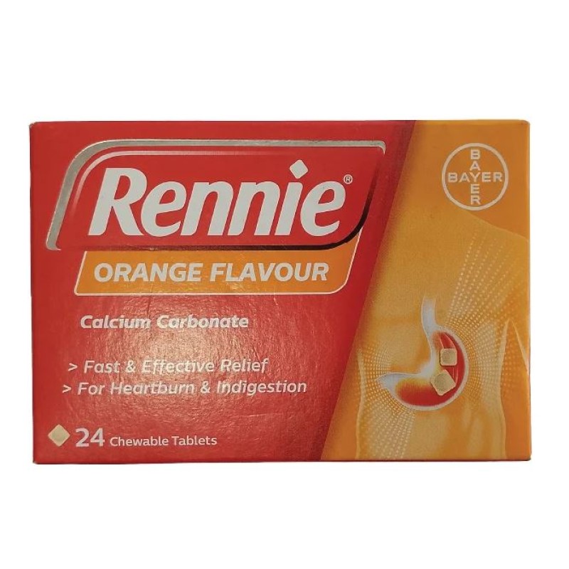Rennie Orange Chewable 24 Tablets