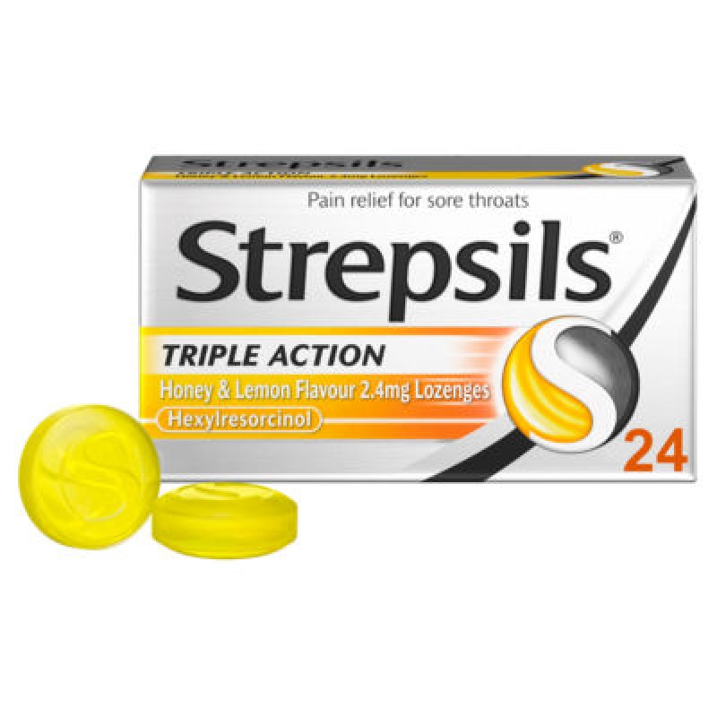 Strepsils Honey & Lemon Tripple Action Lozenges 24 Pieces