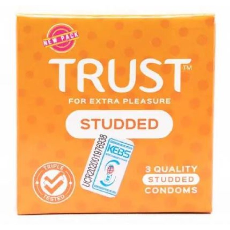 Trust Studded Extra Pleasure Condoms 3 Pieces 