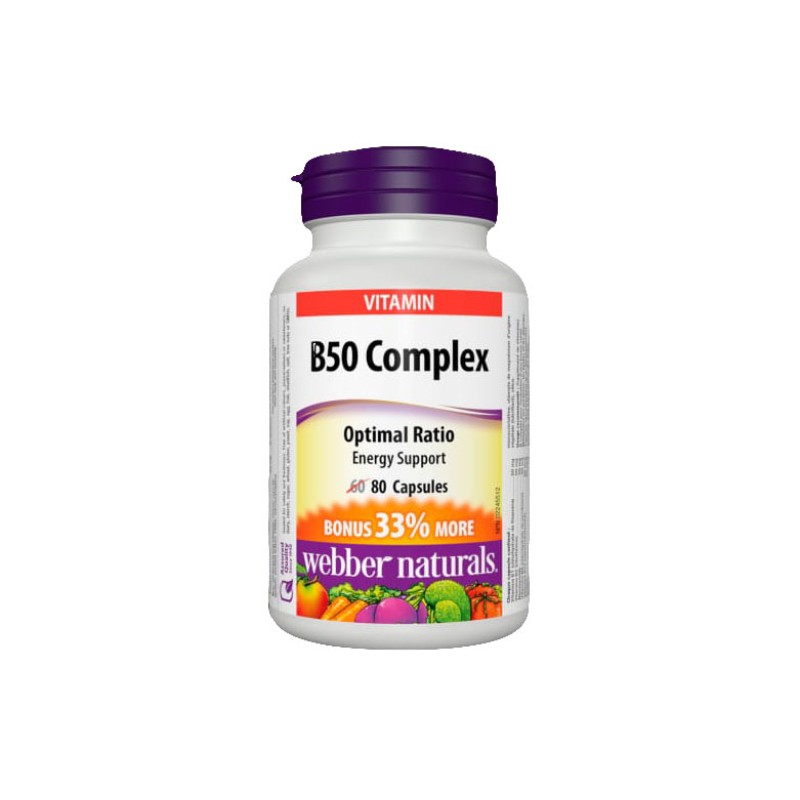 Webber Naturals Vitamin B50 Complex 80 Capsules