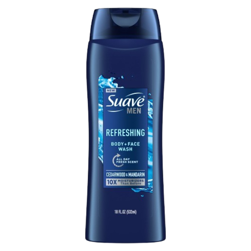 Suave Men Refreshing Body + Face Wash Body Wash 400ml