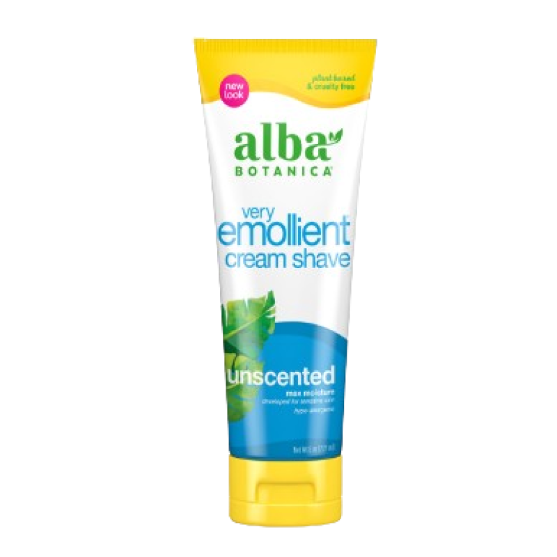 ALBA BOTANICA VERY EMOLLIET CREAM SHAVE, UNSCENTED 80Z