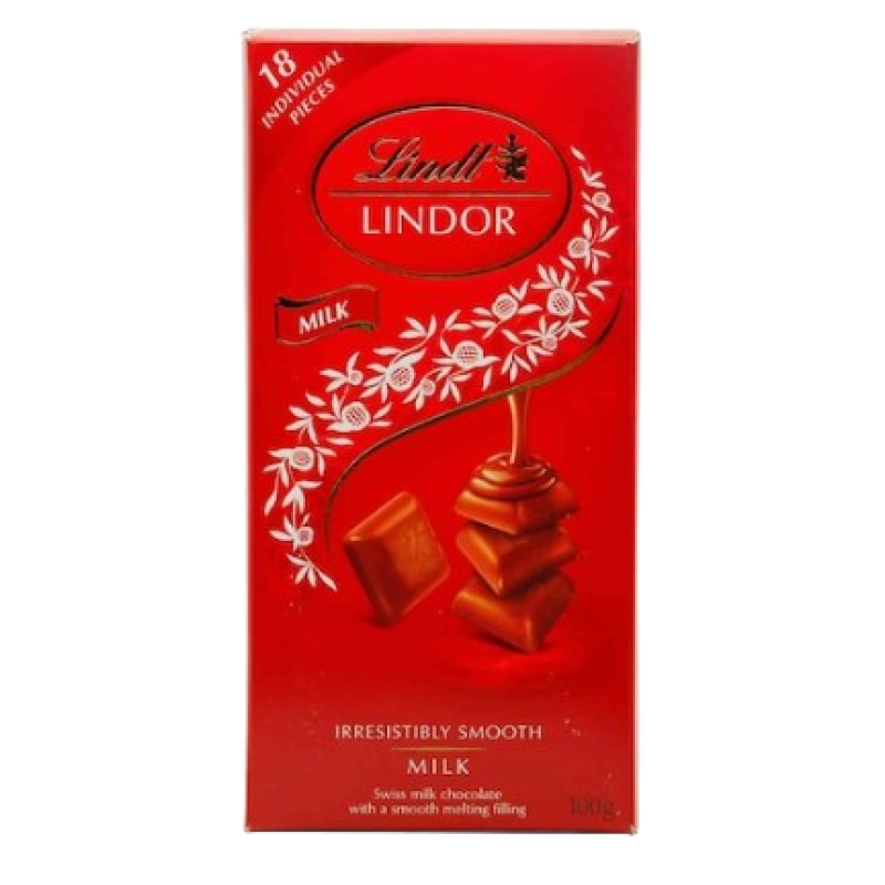 LINDT LINDOR MILK CHOCOLATE 100G LINDT LINDOR MILK CHOCOLATE 100G