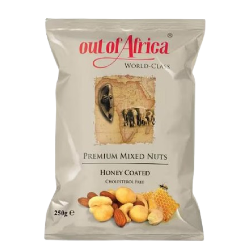 OUT OF AFRICA HONEY COATED MIXED NUTS 250G	