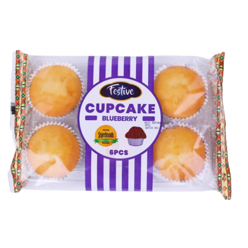 Festive Blueberry Cupcakes 6's 250g
