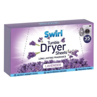 SWIRL DRYER SHEETS, LAVENDER FRAGRANCE 35's
