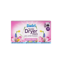 SWIRL DRYER SHEETS, SPRING FRESH FRAGRANCE 35's