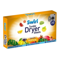 SWIRL DRYER SHEETS, TROPICAL FRAGRANCE 35's