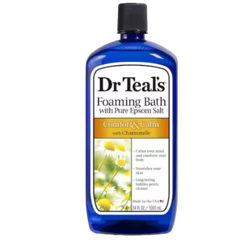 DR TEAL'S PURE EPSOM SALT FOAMING BATH, COMFORT AND CALM 1L