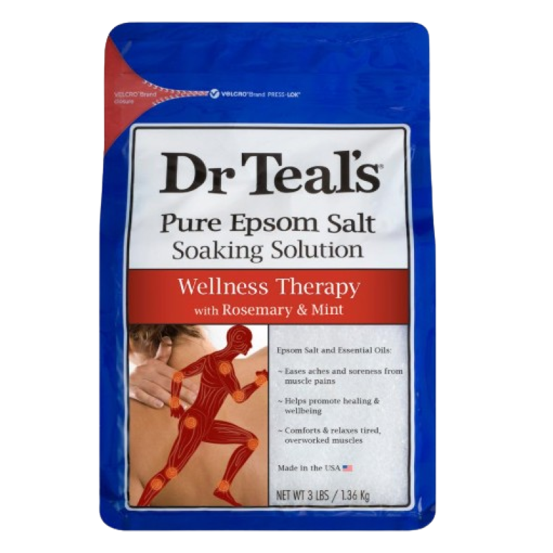 DR TEAL'S PURE EPSOM SOAKING SOLUTION ROSEMARY & MINT ESSENTIAL OILS 1.36kg DR TEAL'S PURE EPSOM SOAKING SOLUTION ROSEMARY & MINT ESSENTIAL OILS 1.36kg