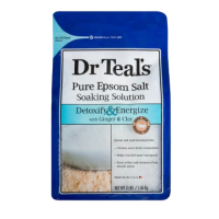 DR TEAL'S PURE EPSOM SALT SOAKING SOLUTION , DETOXIFY & ENERGIZE WITH GINGER AND CLAY 1.36KGS