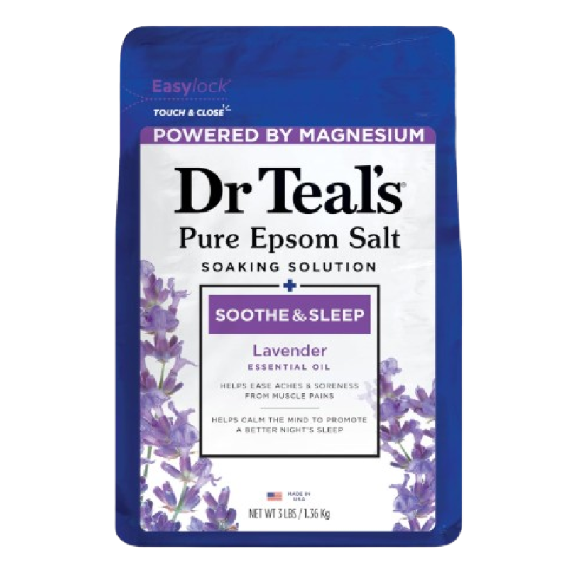DR TEAL'S PURE EPSOM SOAKING SOLUTION LAVENDER WITH ESSENTIAL OILS 1.36kg DR TEAL'S PURE EPSOM SOAKING SOLUTION LAVENDER WITH ESSENTIAL OILS 1.36kg