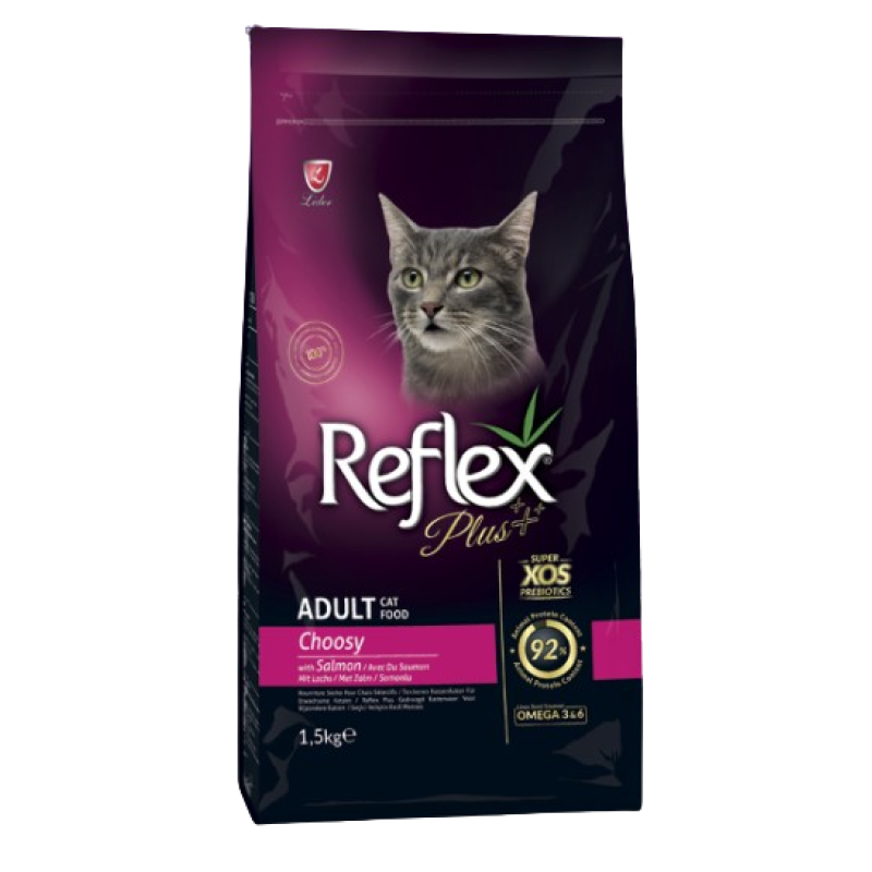REFLEX PLUS CHOOSY ADULT CAT FOOD - SALMON FLAVOUR 1.5KG REFLEX PLUS CHOOSY ADULT CAT FOOD - SALMON FLAVOUR 1.5KG