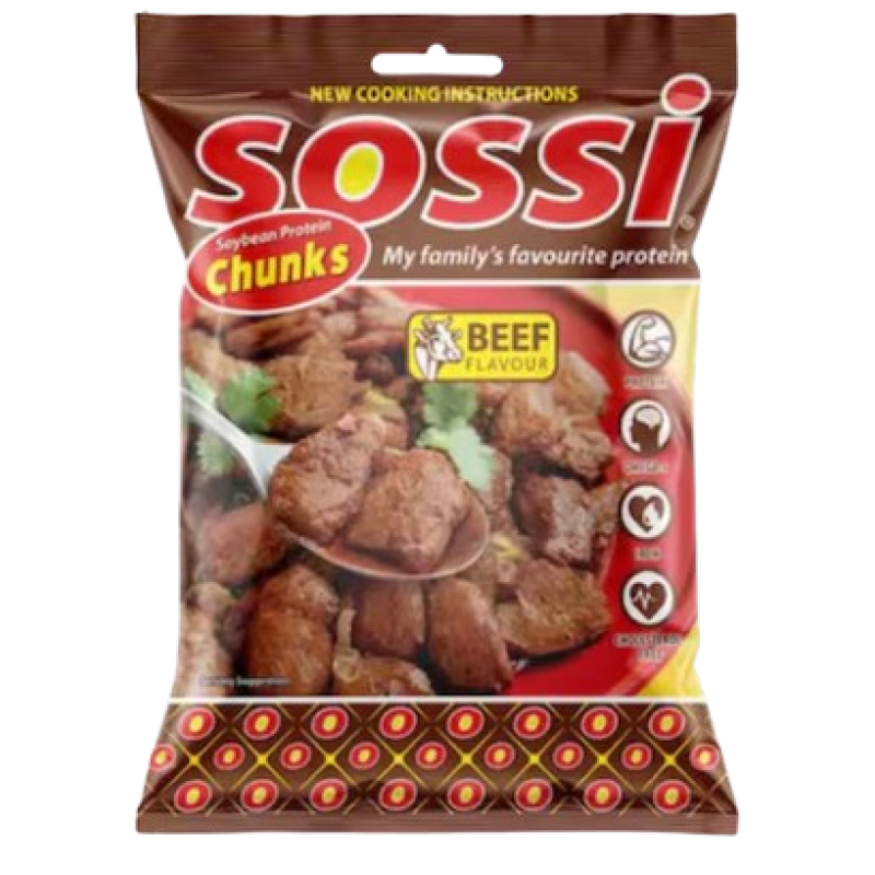 SOSSI SOYA BEEF FLAVOUR CHUNKS 70G SOSSI SOYA BEEF FLAVOUR CHUNKS 70G