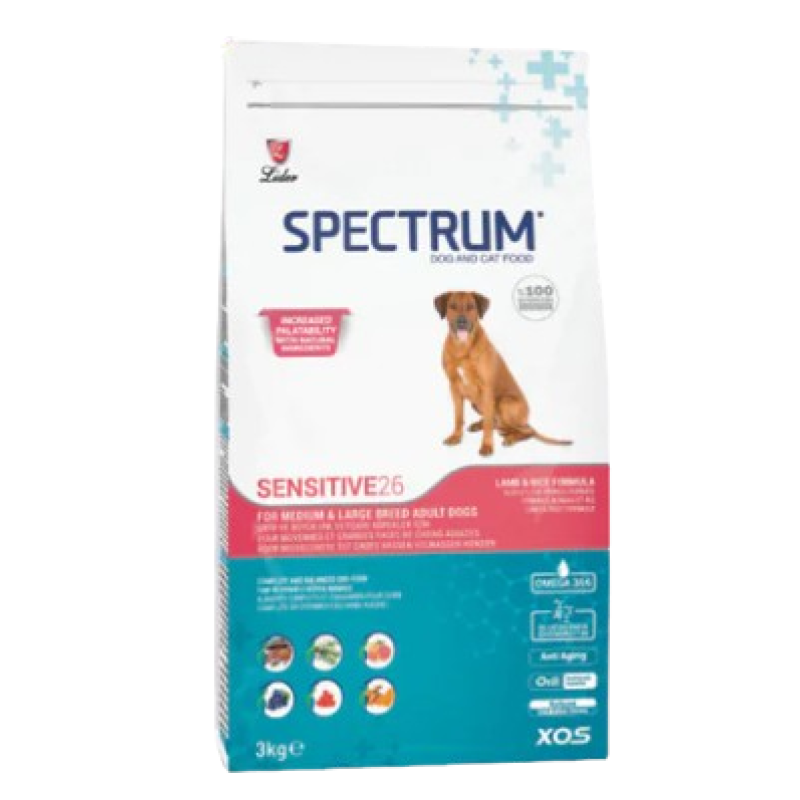 SPECTRUM ULTRA PREMIUM ADULT DOG FOOD SENSITIVE 26 3KG