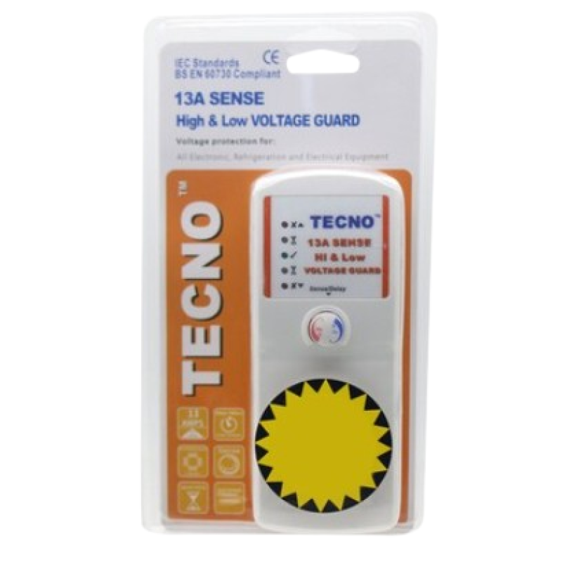 TECNO SENSE HIGH AND LOW VOLTAGE GUARD 13AMPS TECNO SENSE HIGH AND LOW VOLTAGE GUARD 13AMPS