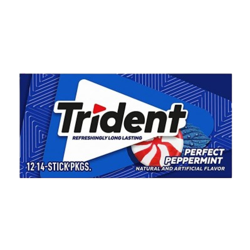 TRIDENT PERFECT PEPPRMINT GUMS 14's TRIDENT PERFECT PEPPRMINT GUMS 14's