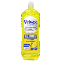 VELVEX DISHWASHING LIQUID, LEMON 1L