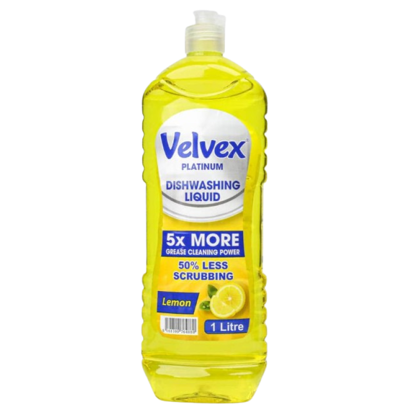 VELVEX DISHWASHING LIQUID, LEMON 1L