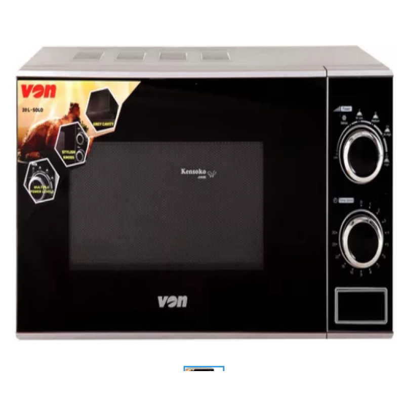  VON VAMS-20MGS Microwave Oven, Solo, 20L Mechanical - Silver