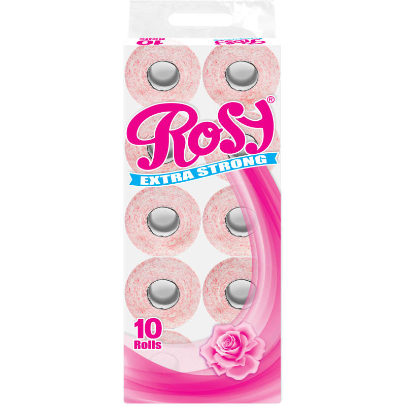 Rosy Toilet Tissue Printed 10 Rolls in a Pack Wrapped, 4packs in a carton